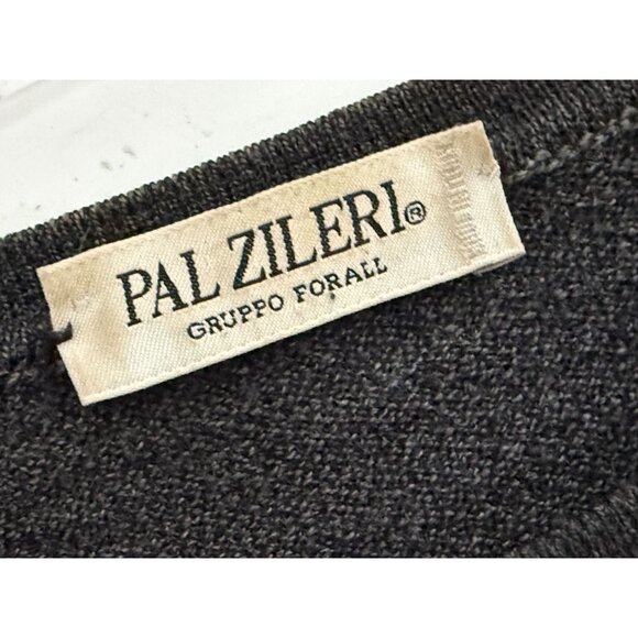 Pal Zileri Mens Charcoal Gray Wool Blend Lightweight Long Sleeve Crewneck Sweate - Picture 2 of 6